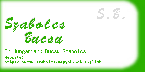 szabolcs bucsu business card